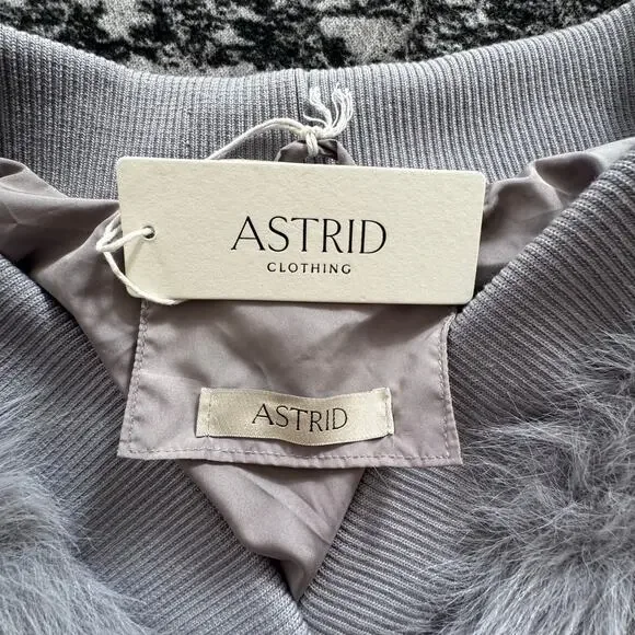 NWT Astrid Oversized Statement Faux Fur Cardigan – Grey – Sample